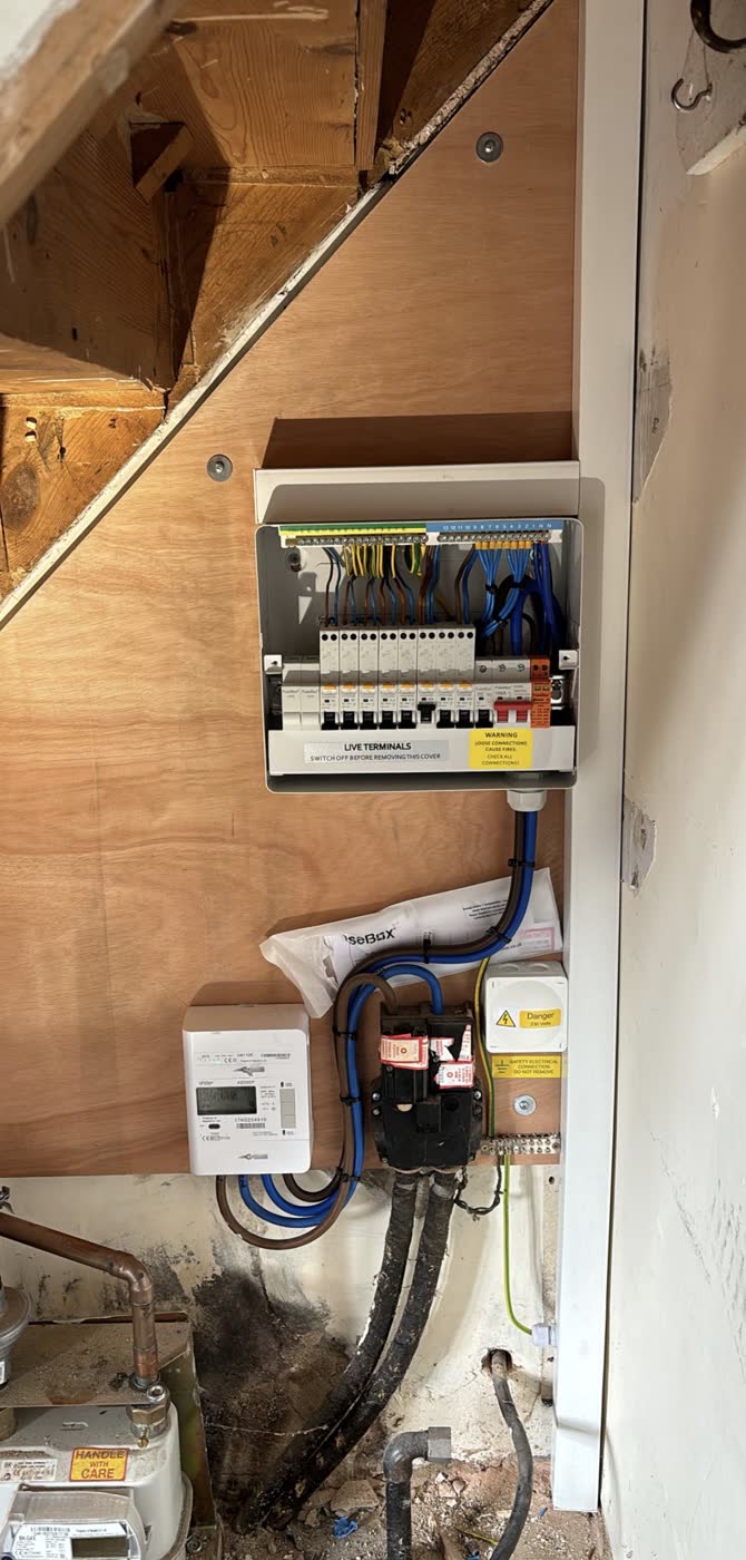 Distribution board and meter work completed by DWC Electrical Solutions Ltd